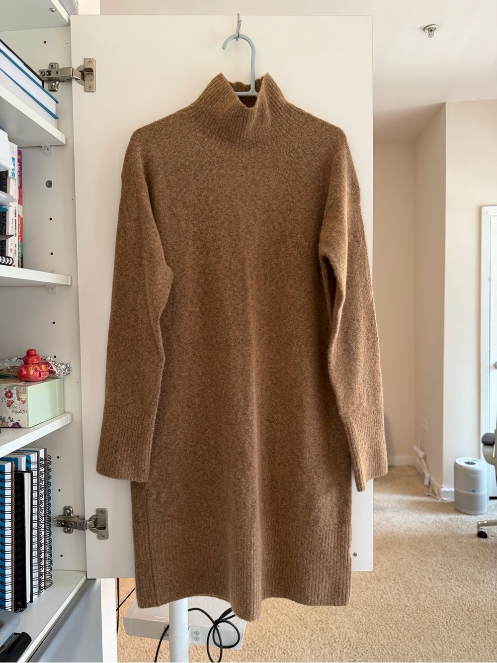 Everlane Camel Brown Turtleneck Sweater Dress